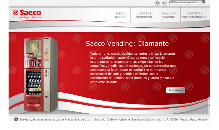 Diseño de sitio web - Saeco